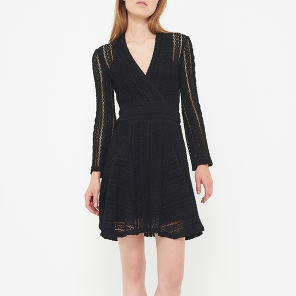 IRO Sundae Sunday Lace Crochet Flare Sweater Dress